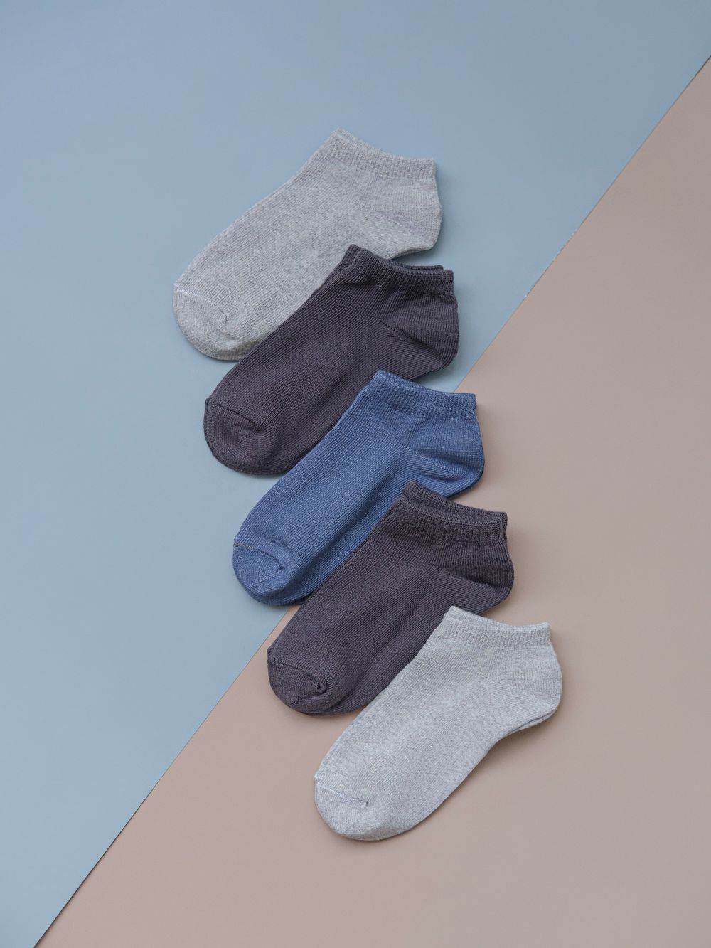 Комплект детских укорочен. носков ПЯТОЧКИ 5 пар (МИКС) для мальчиков