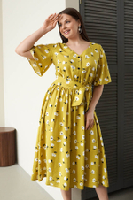 51483 Платье женское (фисташковый принт)