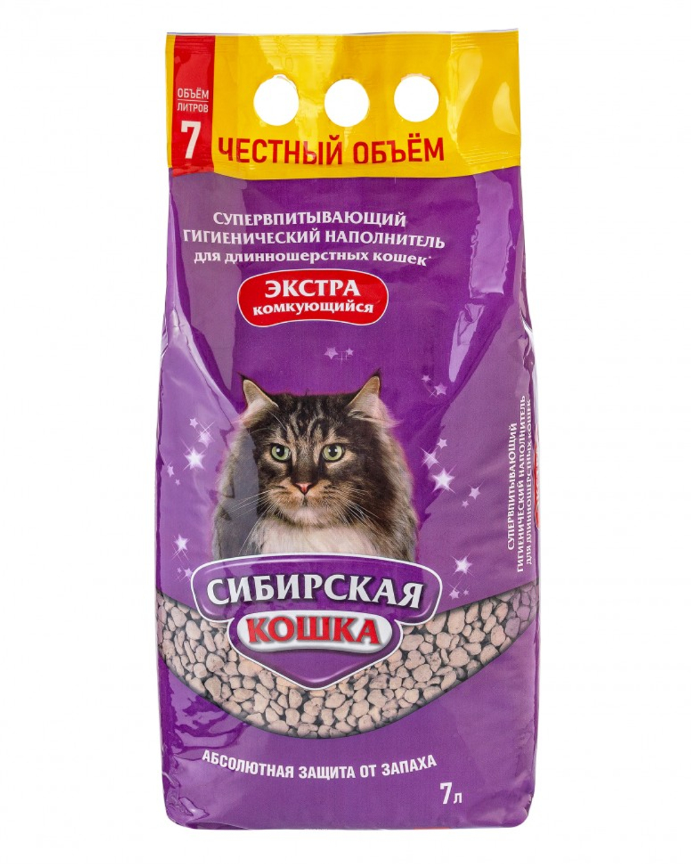 СИБИРСКАЯ КОШКА Наполнитель комкующийся Экстра для длинношерстных кошек 7 л