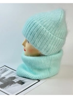 комплект шапка с шарфом- снуд зимний вязаный