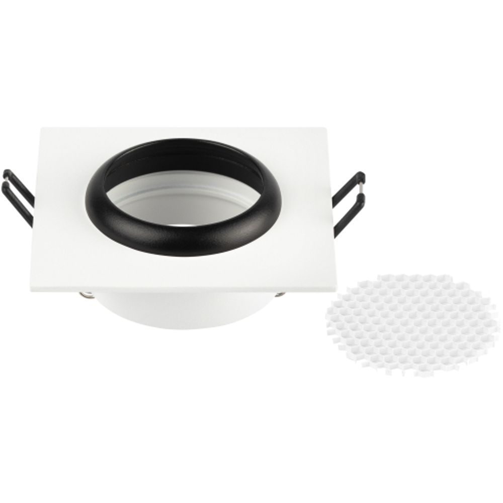 Светильник встраиваемый алюминиевый ЭРА KL110 WH/BK под лампу MR16 GU5.3 белый/черный матовый | Алюминиевые встраиваемые светильники