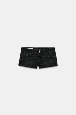 ZARA ДЖИНСОВЫЕ МИНИ-ШОРТЫ TRF С НИЗКОЙ ПОСАДКОЙ, УГОЛЬНЫЙ