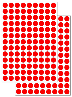 Ярко-красные виниловые наклейки для маркировки Policomprint M20, 12 мм. 234 шт.