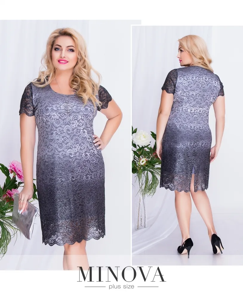 Платье 00262-серый Minova