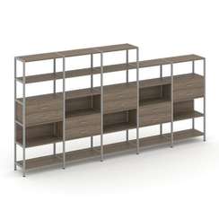 Shelf System Пятисекционный стеллаж пятиярусный с ящиками SN.STM-551 Вяз Благородный/Металл Серый 39