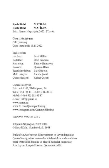 Matilda (yeni cild)