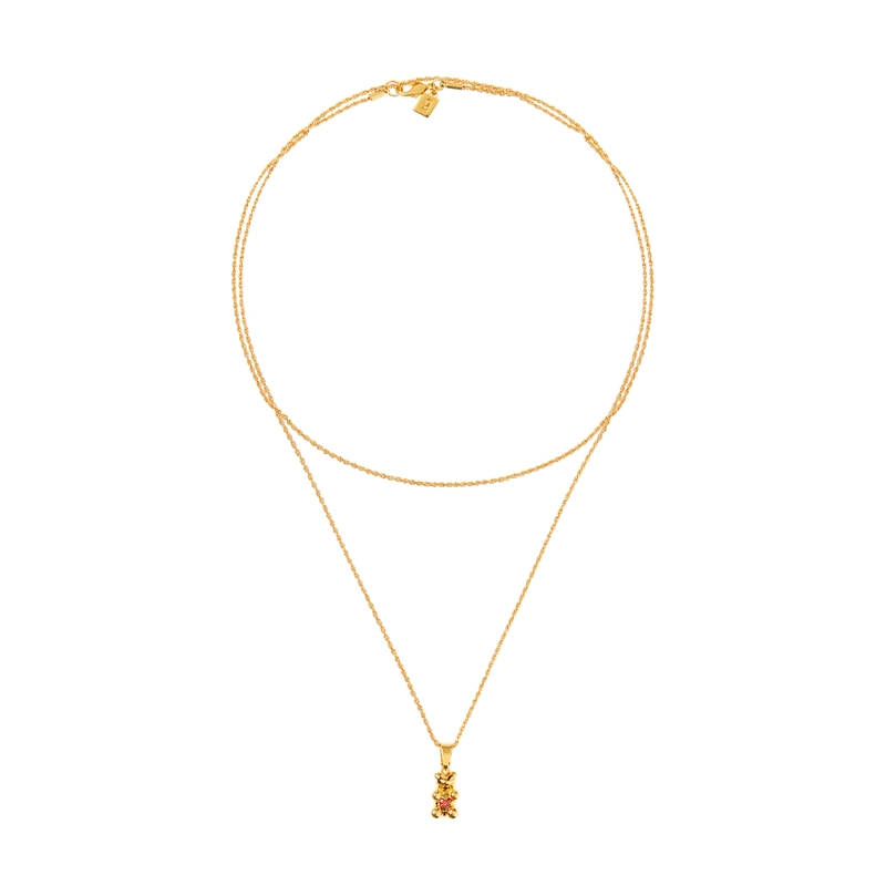 Колье Аморе с Двойной Нитью Ностальгический Медвежонок