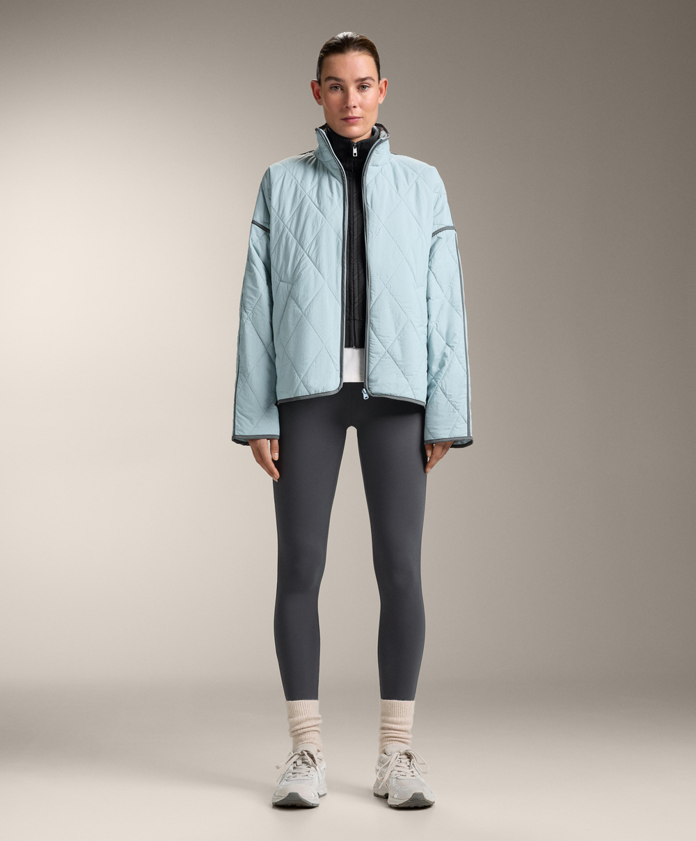 Oysho Водоотталкивающая стеганая куртка FELLEX® с AEROGEL, пыльно-синий