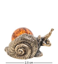 Народные промыслы AM- 584 Фигурка «Улитка» (латунь, янтарь)
