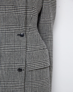 Пальто с формообразующими бедрами из шерсти Диор клетка черный/белый