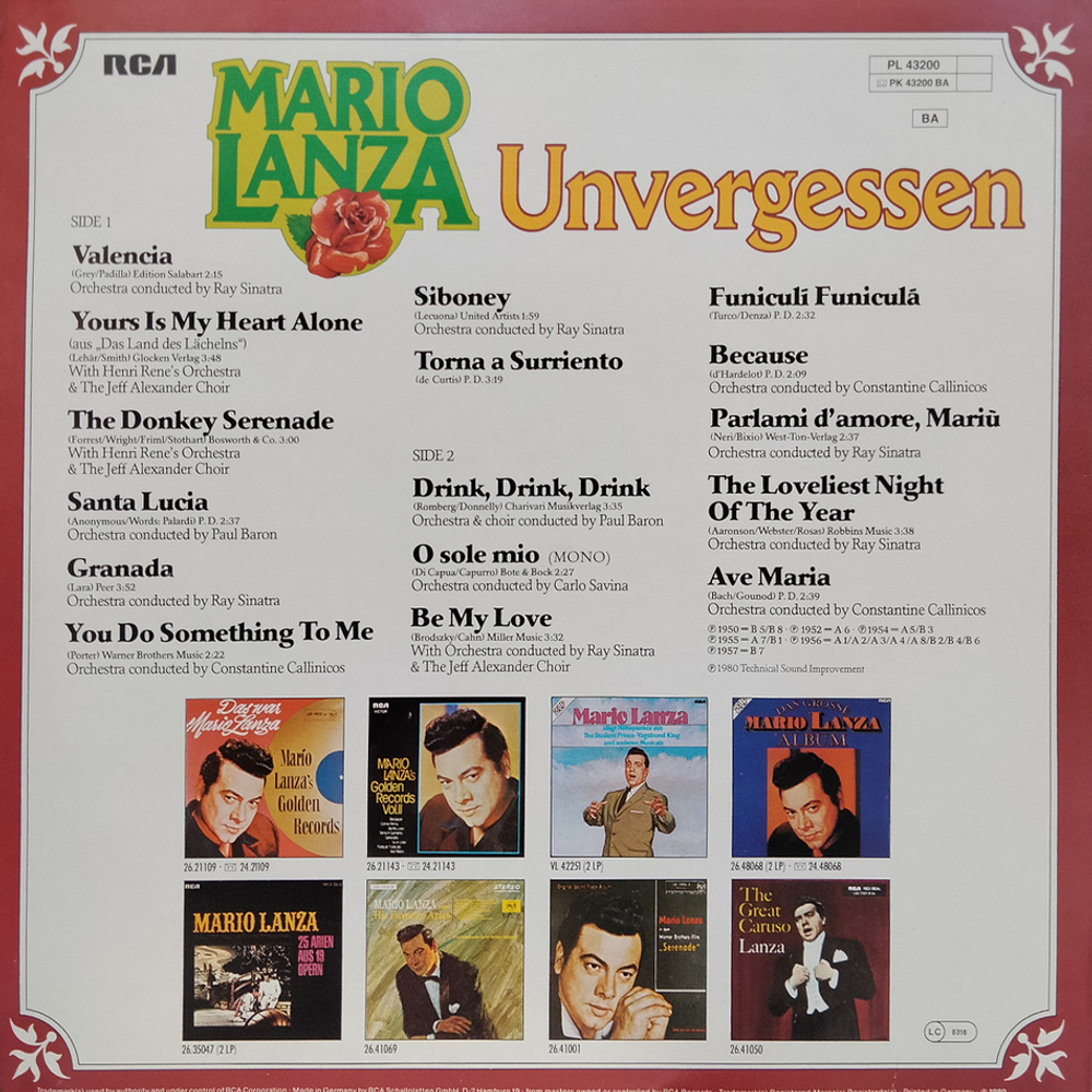 Mario Lanza / Unvergessen (LP)