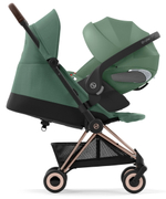 Коляска Cybex Coya Rosegold Frame Cloud T i-Size Leaf Green Plus Leaf Green с дождевиком и бампером