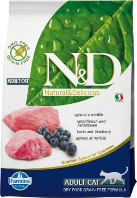 Сухой корм Farmina N&D Prime Cat Adult беззерновой для взрослых кошек ягненок с черникой для взрослых кошек 1,5 кг