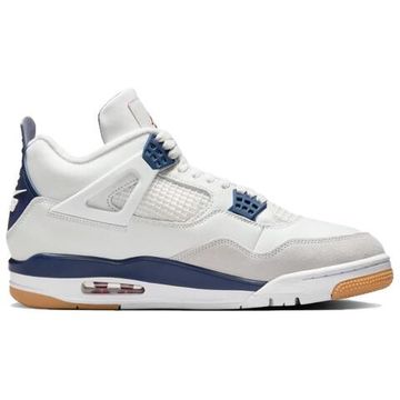 Jordan Air Джордан 4 Винтажные баскетбольные кроссовки Высокие Белые и синие Унисекс
