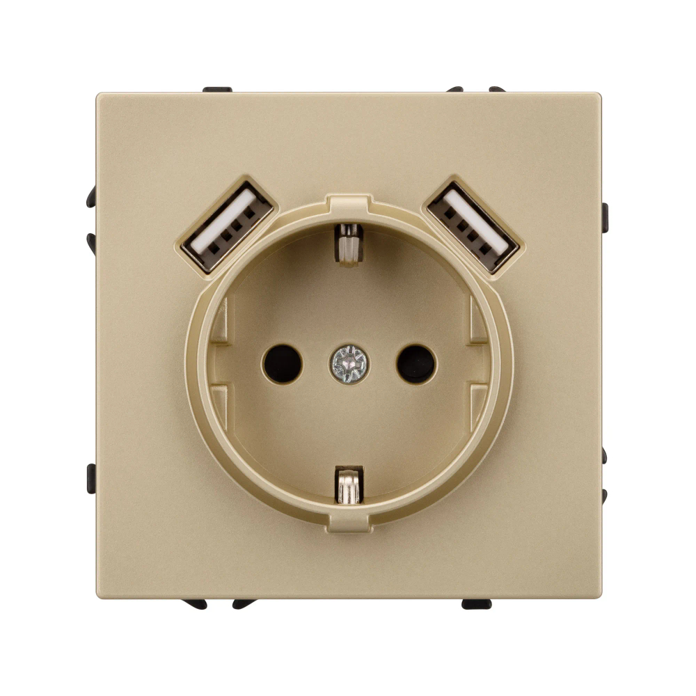 Механизм розетки с USB зарядкой SCT-NOBE-MUAA-SFPL-GD (230V, 16A) (Arlight, -) 054290