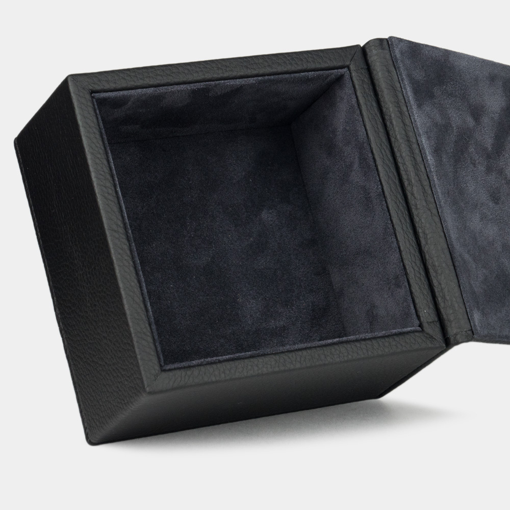 Кофр для хранения из кожи теленка, черного цвета