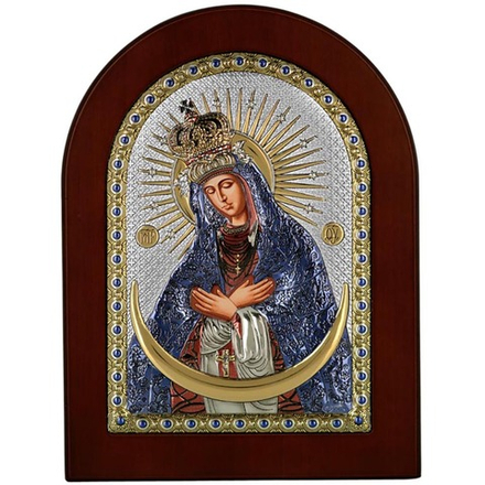 Остробрамская икона Божией Матери в серебре.