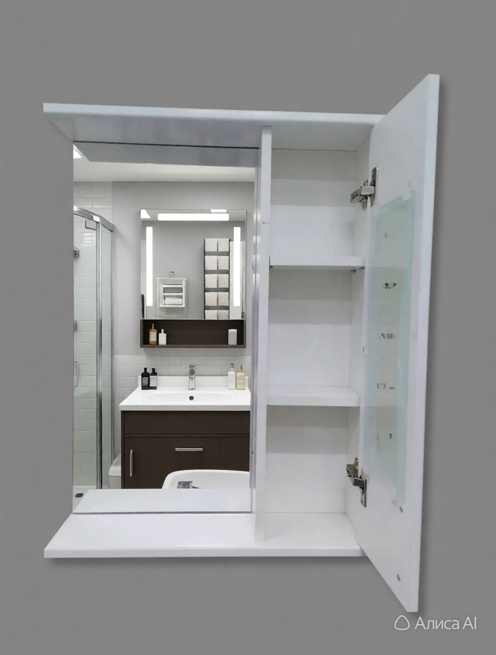 Зеркало - шкаф Лаура 55 белый