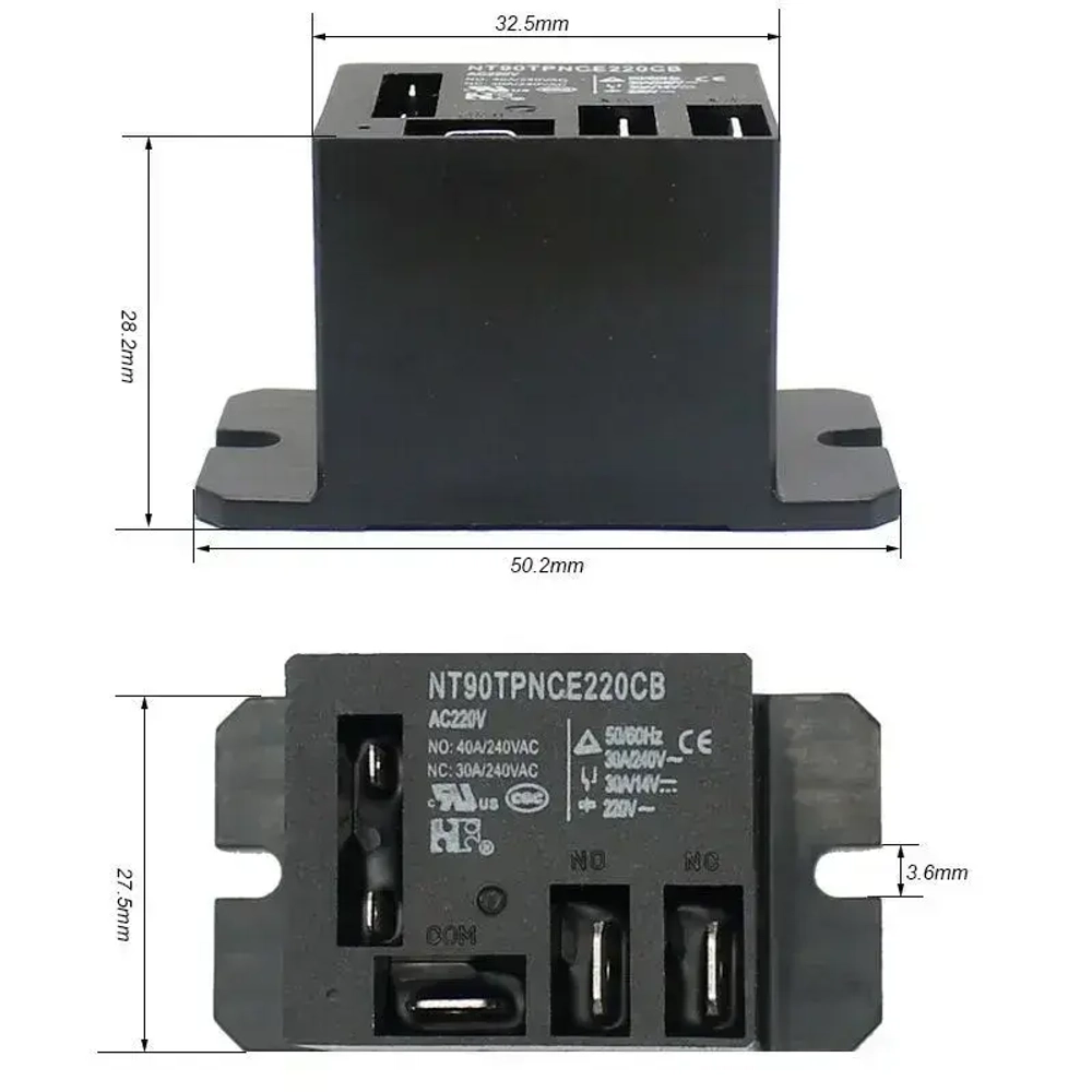 Реле котла, водонагревателя 220 вольт NT90TPNCE220CB аналог NT90TPNCE220CF