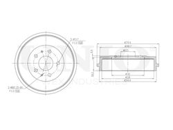 Барабан тормозной задний UNIO BRD-10008