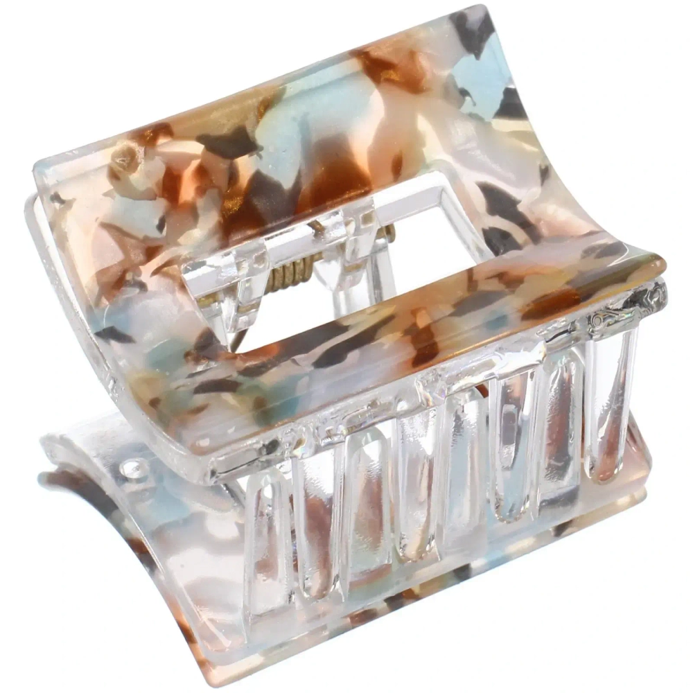 Заколка - краб для волос «AKS-EMPIRE», квадрат, цвет микс 6 цветов, 3,6*2,7см