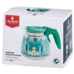 ЗАВАРОЧНЫЙ ЧАЙНИК AGNESS С ФИЛЬТРОМ "СУРА" 900 МЛ.