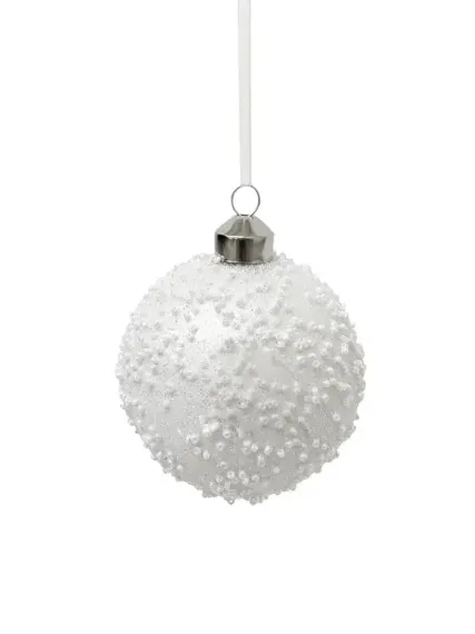 Набор винтажных стеклянных шаров Снежное облако 80 мм., белый, 9 шт., Christmas DeLuxe (13051)