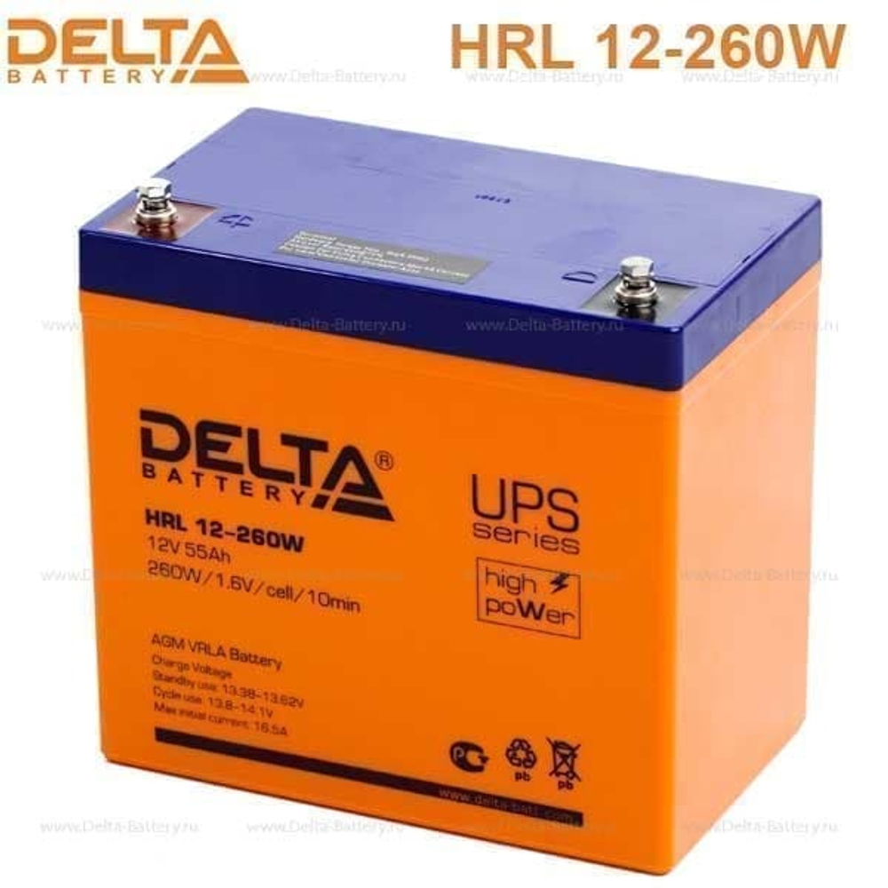 Аккумуляторная батарея Delta HRL 12-260W (12V / 55Ah)