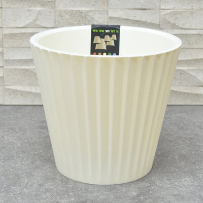 Горшок цветочный Sand 5,8л d230мм c дренажной вставкой, белый