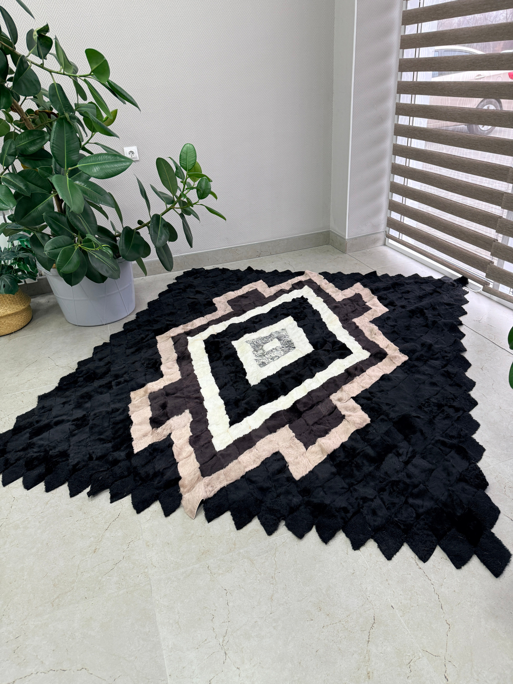 Покрывало меховое ковер из шкуры овчины