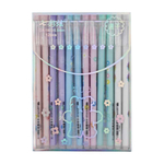 Ручка гелевая, пиши-стирай, Basir, синие чернила, серия "ELEGANT FLOWERS", разноцветный корпус