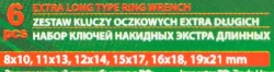 Набор ключей накидных экстра длинных, 6пр.(8х10, 11х13, 12х14, 15х17, 16х18, 19х21мм), в пластиковом держателе RockForce##Rock FORCE RF-50622