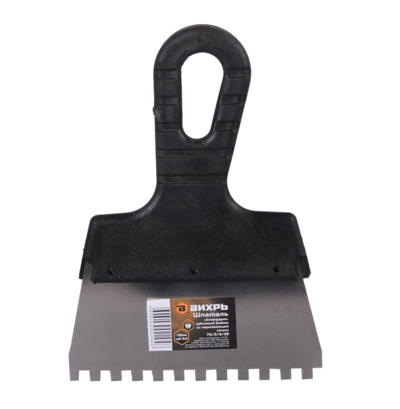 Шпатель ВИХРЬ 6х6 мм, зубчатый, нержавейка, пластик, 150мм