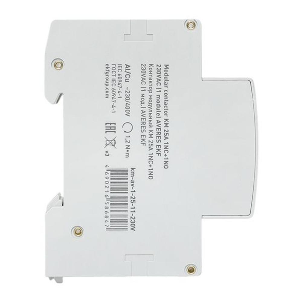 Контактор модульный EKF km-av-1-25-11-230V