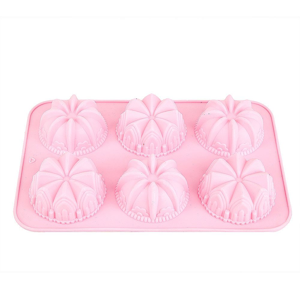 Форма силиконовая для выпечки 6 ячеек "Цветочный карнавал" 26*16,5см в ассортименте