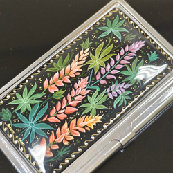 Коллекционная визитница "Люпины (роспись Палех) в футляре