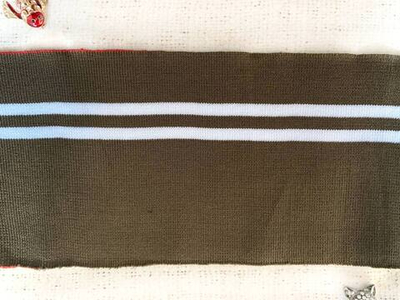 Подвязы трикотажные, ш. 14 см, L 123 см, тёмный хаки с белым