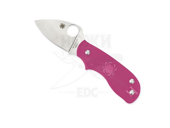 Складной нож Spyderco Squeak Pink C154PPN c клинком из стали Böhler N690Co, рукоять FRN