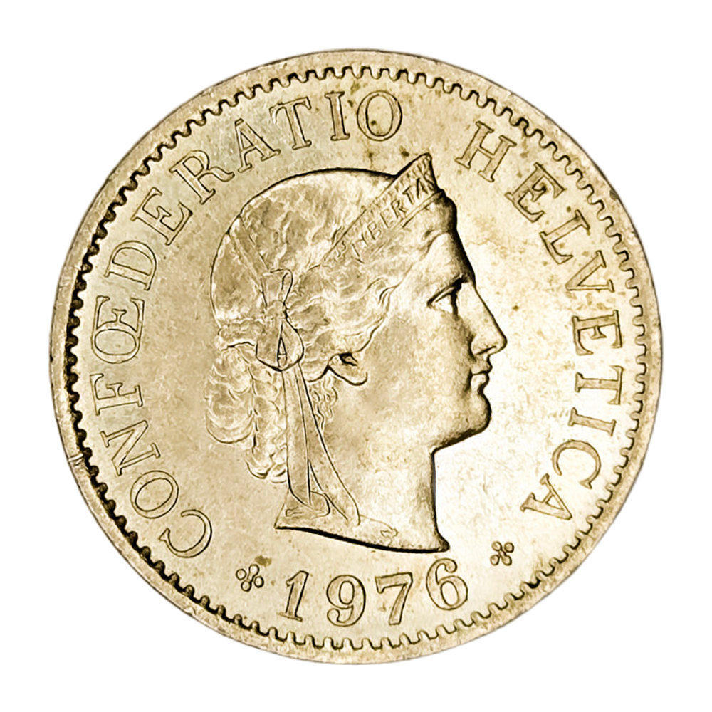 Switzerland, 5 Rappen, 1976 – Libertas Series, AU