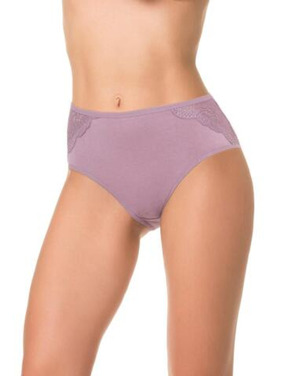 Трусы с высокой линией талии и кружевными вставками (Размер: 4X) (Цвет: бордовый)