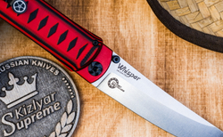 Складной нож Whisper CPM S35VN StoneWash Red, на подшипнике