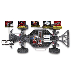 Радиоуправляемый шорт-корс Remo Hobby 9EMU TWINS MOTOR (красный) 4WD 2.4G 1/8 RTR