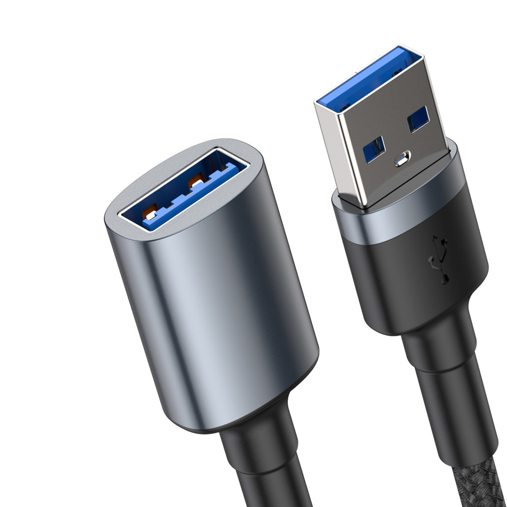 Кабель-адаптер Baseus Cafule Cable USB3.0 (M) to USB3.0 (F) 2A 1m - Dark Gray