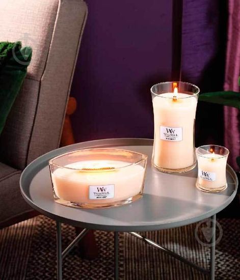 Белый мёд, ароматическая свеча эллипс, WoodWick