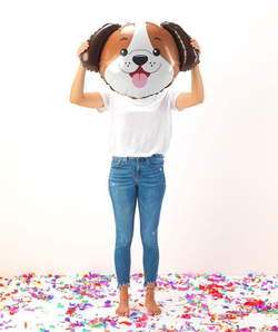 Шар (33""/84 см) Фигура, Голова, Милый Щенок, 1 шт. В069