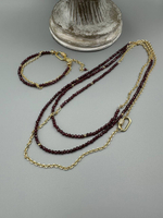 Нить-трансформер на карабине с гранатом, оттенок золото