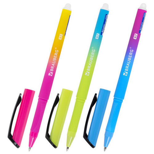 Ручка стираемая гелевая BRAUBERG GRADE, СИНЯЯ, soft-touch, узел 0,7мм, линия 0,5мм, 144208