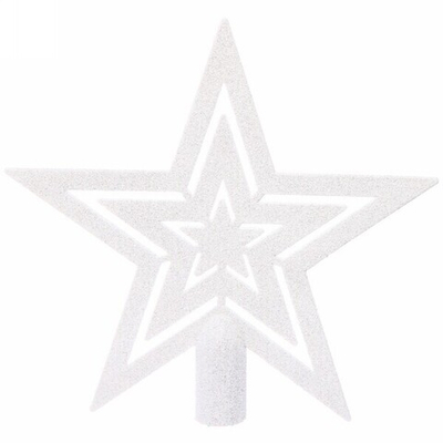 Звезда на ёлку 18 см «Белый снег» белый