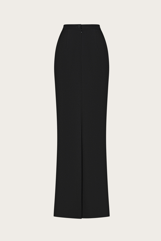 ЮБКА ИЗ ЧЕРНОЙ КОСТЮМНОЙ ТКАНИ