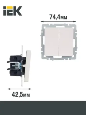Выключатель двухклавишный Iek BRITE ВС10-2-0-БрЖ